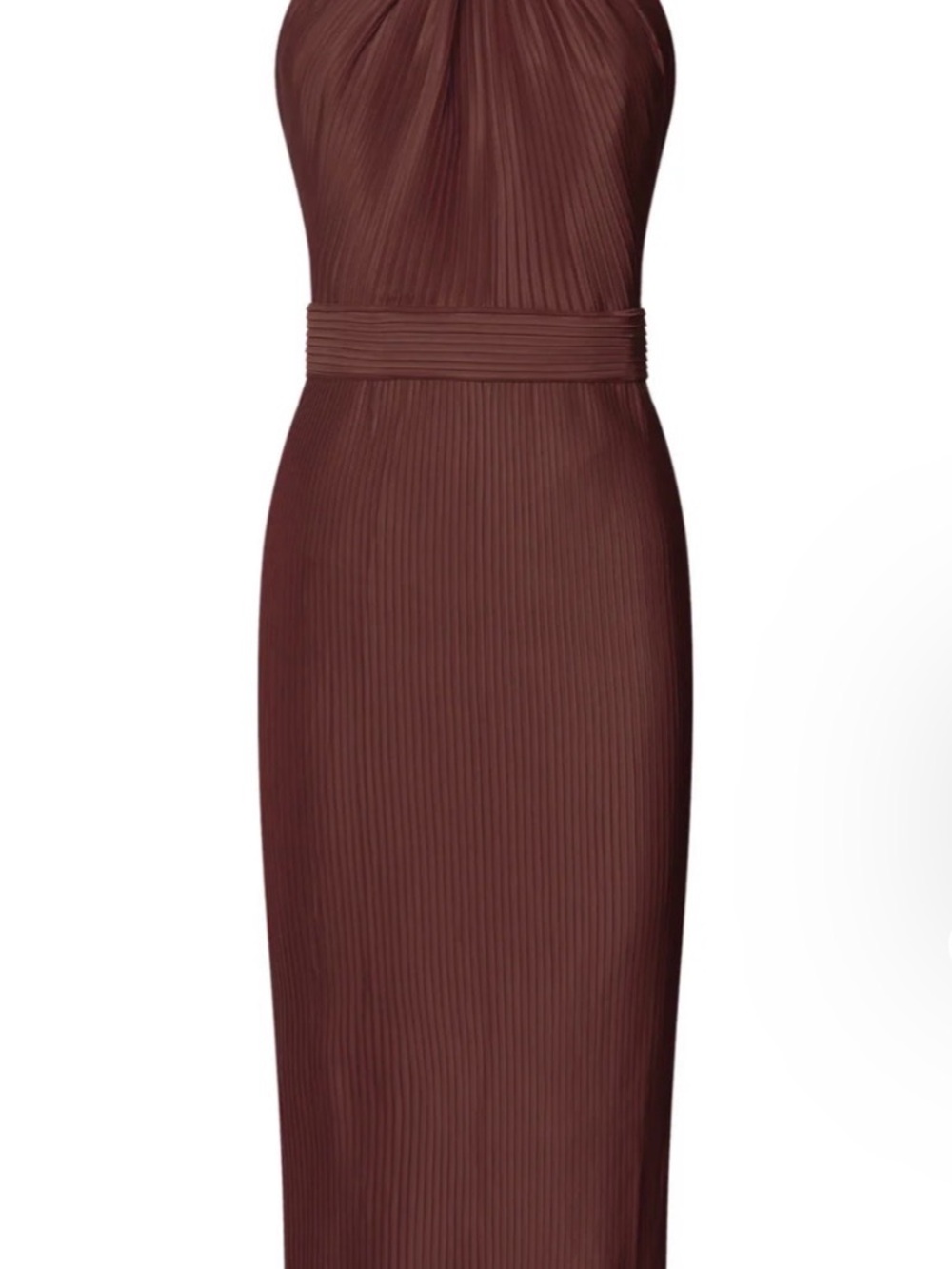 Showpo Chocolate Brown Halter Midi Dress - Picture 2 of 6